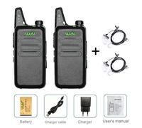 Walkie-Talkie Portable Wln Kd-C1 5w,1/2/3/4/5/6 Pièces,Station Radio Amateur Cb Pour Enfants,Émetteur-Récepteur Radio Uhf Rechargeable Par Usb - Type 2pcs Add Headphone-Euro