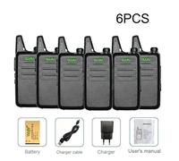 Walkie-talkie Portable WLN KD-C1 5W,1/2/3/4/5/6 pièces,Station Radio amateur CB pour enfants,émetteur-récepteur Radio UHF Rechargeable par USB - Type 6pcs black-EURO