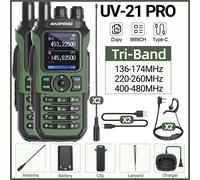 walkie-talkie UV-21 PRO V2,longue portée,sans fil,fréquence de copie type-c,Tri bande,puissant,étanche,Radio bidirectionnelle,2 pièces - Type GR Add H-771-EURO