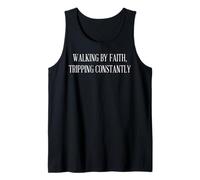 Walking by Faith Tripping Constantly Christian Hommes Femmes Débardeur