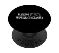 Walking by Faith Tripping Constantly Christian Hommes Femmes PopSockets PopGrip Adhésif