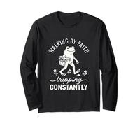 Walking by Faith Tripping Constantly Cute Frog Manche Longue