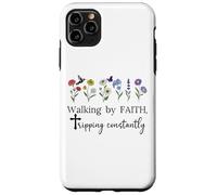 Walking by Faith Tripping Constantly Jesus Cross Christian Coque pour iPhone 11 Pro Max