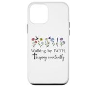 Walking by Faith Tripping Constantly Jesus Cross Christian Coque pour iPhone 12 Mini