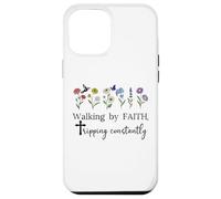 Walking by Faith Tripping Constantly Jesus Cross Christian Coque pour iPhone 12 Pro Max