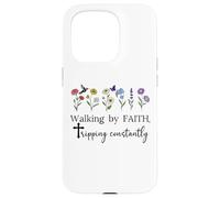 Walking by Faith Tripping Constantly Jesus Cross Christian Coque pour iPhone 15 Pro