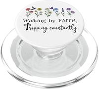 Walking by Faith Tripping Constantly Jesus Cross Christian PopSockets PopGrip pour MagSafe