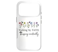 Walking by Faith Tripping Constantly Saved by Grace God Shed Coque pour iPhone 17 Pro