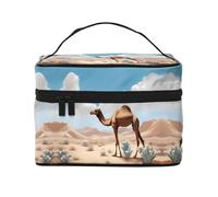 Walking Camel Trousse de maquillage de voyage pour femme (22,9 x 16,5 x 15,7 cm) portable grande capacité sac de rangement pour filles, noir, One Size