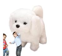 Walking Cute Dog Design Kids Toys, Interactive Plush Toys, Walking and Barking Dog Toy, Plush Walking Dog with Tail Wagging 16x9x15cm for Home Funny Decoration, Pink, White, Yellow, Gray Color
