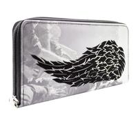 Walking Daryl Dead Dixon Gilet de Motard Ailes d'ange Porte-Monnaie/Portefeuille Clutch avec Poche à Monnaie et Porte-Cartes, Gris