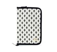 Walking Mum. Livre de naissance Boho Chic. Housse porte-documents pour bébé avec poches transparentes et fermeture à glissière, couleur blanc/noir. Dimensions 19 x 28 x 1 cm.