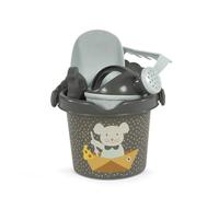 Walking Mum Poppy Set de Jouets de Plage 8 pièces + 18 Mois avec Seau, arrosoir, Pelle, râteau et moules, PP + Fibre de Paille de blé, Vert