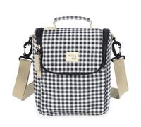 Walking Mum. Sac Isotherme pour Nourriture pour bébé I Love Vichy, Grande capacité, Design Polyvalent avec poignée Courte et Sangle pour Le Porter sur Les épaules. Couleur Noire. Dimensions : 26 x 23