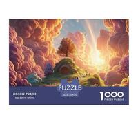 Walking on The Path of Light 1000 Pcs Carton Extra-épais Coffret De Puzzles Cloud-Top Cottage Anti-Stress Jeu Familial Puzzles pour Adultes Et Enfants 70x50cm/1000pcs