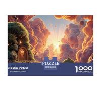 Walking on The Path of Light 1000 Pcs Carton Premium Coffret De Puzzles Cozy Fairy-Tale Village Stimulant Et Éducatif Jeu Familial Puzzles As Birthday Gifts 38x26cm/1000pcs
