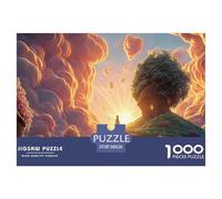 Walking on The Path of Light 1000 Pcs Carton Premium Lot de Puzzles Cloud-Top Cottage Stimulant Et Éducatif Défi Unique Puzzles As Birthday Gifts 38x26cm/1000pcs