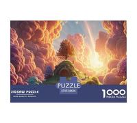 Walking on The Path of Light 1000 Pièces Carton Extra-épais Coffret De Puzzles Cloud-Top Cottage Stimulant Et Éducatif Jeu Créatif Puzzles As Birthday Gifts 38x26cm/1000pcs