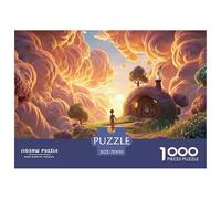 Walking on The Path of Light 1000 Pièces Carton Premium Lot de Puzzles Cozy Fairy-Tale Village Stimulant Et Éducatif Jeu Créatif Puzzles As Birthday Gifts 70x50cm/1000pcs