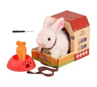 Walking Puppy | Animal électronique interactif - Jouet réaliste alimenté par piles pour chien avec corde, marche, aboiement, queue remuant