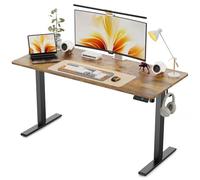 WALKINGDESK Bureau Assis Debout Électrique, 140 x 60 cm Ergonomique Bureau Réglable en Hauteur avec 4 Préréglages de Mémoire, Standing Desk, Brun Rustique