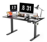 WALKINGDESK Bureau Assis Debout Électrique avec Plateau de Table Complet, 140 x 60 cm Ergonomique Bureau Réglable en Hauteur avec 4 Préréglages de Mémoire, Standing Desk, Noir