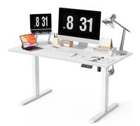 WALKINGDESK Bureau Assis Debout Électrique avec Plateau de Table Complet, 140 x 60 cm Ergonomique Bureau Réglable en Hauteur avec 4 Préréglages de Mémoire, Standing Desk, Blanc