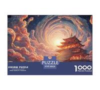 Walks Up The Stairs of an Endless Spiral Stairs 1000 Pcs Papier Premium Puzzle Surreal Landscape Méditatif Jigsaw Déco Maison pour Enfants 38x26cm/1000pcs