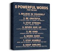 Wall Art 8 Rules Of Life Canvas Decoration Painting for Office School Library Home(Framed,12x18inch(30x45cm))