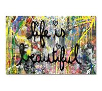 Wall Art Banksy Poster abstrait sur toile avec inscription « Follow Your Dreams » pour chambre d'enfant Sans cadre 60 x 80 cm