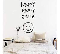 Wall Art Life Stickers Muraux, Creative Happy Happy Smile Stickers Muraux Salon Fond Réfrigérateur Décoration Murale Decal Papier Peint Pvc Autocollant 42Cm * 24.6Cm