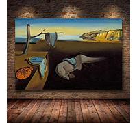 Wall Art Prints Salvador Dali La persistance des horloges de mémoire Peinture surréaliste Toile Affiche Photos Pour Salon 30x70cm (12x28in) Avec Cadre