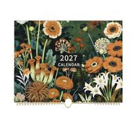 Wall Calendar 2027 14.96x11.81in - Jan-Dec 2027 Floral Spiral Binding Year