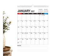 Wall Calendar 2027-18 Month Vertical Planner | Wirebound Note Memo Schedu | 120g No-Bleed Offset Paper, Integrated Task Note Section, Clean Layout, Easy Hanging, For Home, Office & Dorm