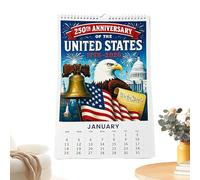 Wall Calendar - 250th Commemorative America Wall Calendar,2026 Month Schedule Organizer Planner for Students Teachers School Office Home Friends Indoor Living Room Classroom