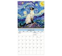 Wall Calendar Large Date Grid Cat Theme Thick Paper Planner Monthly