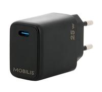 Mobilis Chargeur secteur 001380 – Charge rapide USB-C 25W PD PPS, Europlug Type C, Noir