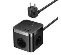 Wall Charger Baseus Powercombo 3ac 2u 2c 30w, 1.5m (Black)