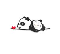 Wall Clock，Battery Operated Wall Clock，Creative Panda Wall Clock for Living Room Decoration, Bedroom, Dining Room, Wall Decoration Silent Clock,100 x 40 cm