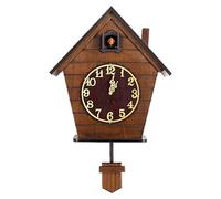 Wall Clock，Battery Operated Wall Clock，Cuckoo Clock Bird Voices Call Broadcasts Time Every Hour Wall Clock for Living Room Decoration Wood Pendulum Clock