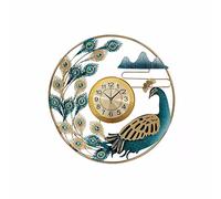 Wall Clock，Battery Operated Wall Clock，Modern Metal Peacock Wall Clock for Living Room Decoration 70 X 70 CM Office Bedroom Dining Room Silent Movement Clock WA