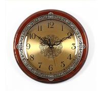Wall Clock，Battery Operated Wall Clock，Wall Clock for Living Room Decor, European-Style Silent Round Solid Wood Retro Wall Clock, Home Decoration for Kitchen, B