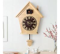 Wall Clock，Battery Operated Wall Clock，Wood Cuckoo Clock with Quartz Movement & Night Mode, Living Room Decoration Wall Clock,D