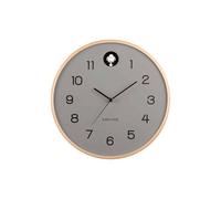 Wall Clock Natural Cuckoo Birch Wood Mouse Grey