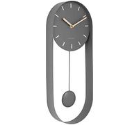 Wall Clock Pendulum Charm Steel Grey