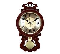 Wall Clock Retro Solid Wood Timekeeping Mechanical Pendulum Clock Decorative Wall Watch Living Room Clock Mute Creative Wood Swing Wind Clock Silent (timekeeping)