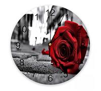 Wall Clock Town Street Flowers Clocks Wall Home Decoration Modern Kitchen Teen Room Bedroom Living Room Decor Wall Clock (Color : B Size : 25CM25CM) (A 25CM*25CM)