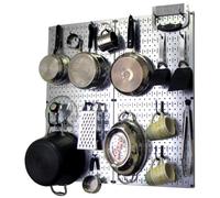 Wall Control 30-KTH-200 GVB Organiseur de cuisine pour casseroles et poêles Kit de rangement et d'organisation Argenté/noir