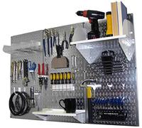 Wall Control 30-WRK-400 GVW Organiseur de panneau perforé en métal standard Kit de rangement d'accessoires, 1,2 m, blanc
