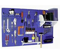 Wall Control 30-WRK-400BUW Établi standard en métal perforé, organiseur d'outils bleu/blanc